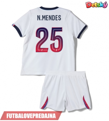 Lacne Dětský Futbalové dres Paris Saint-Germain Nuno Mendes #25 2026-27 Krátky Rukáv - Preč (+ trenírky)